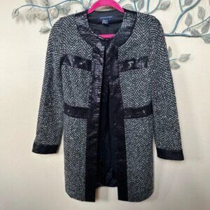 𝅺Boston Proper Tweed Long Blazer Jacket EUC Sz